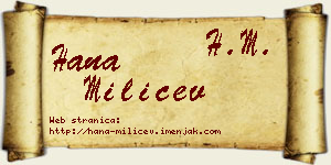Hana Milićev vizit kartica
